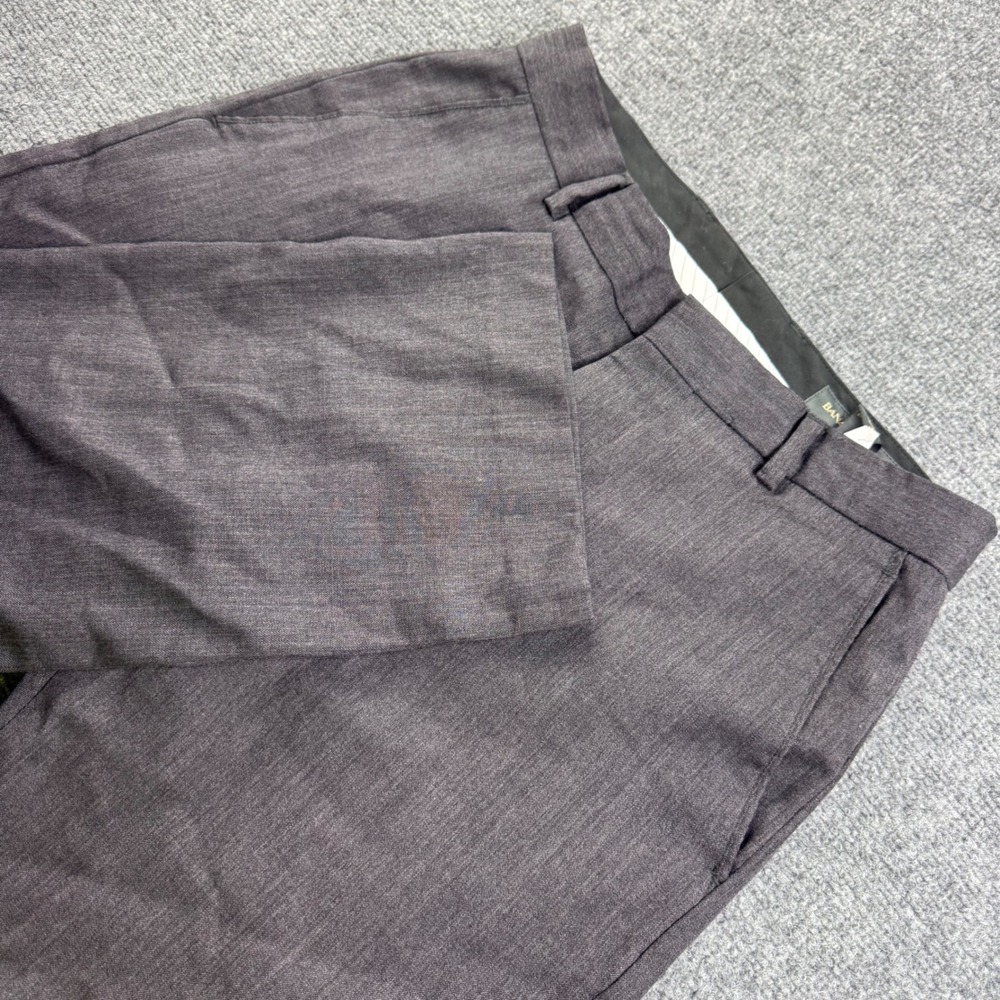 Banana Republic Dress Pants 31x30 Dark Gray 100% Wool Flat Front Mens